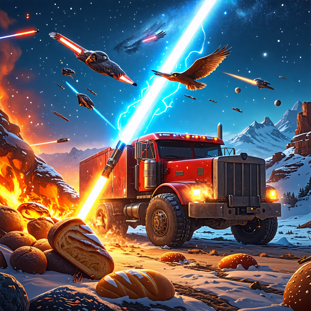 lightsaber, truck, gameboy, eye, bread, ice skate, meteor, duck, falcon, egg